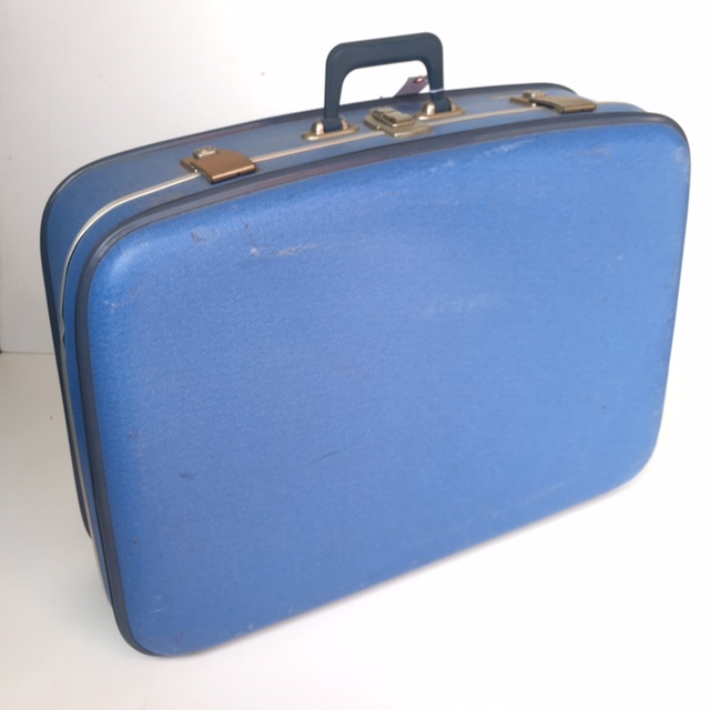 SUITCASE, Large Sky Blue Hardcase - 1960-70s